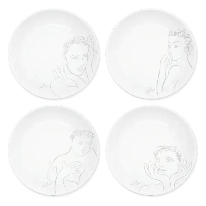 Sketchbook Grey CEREAL / SOUP BOWL SET OF 4 Carrr
