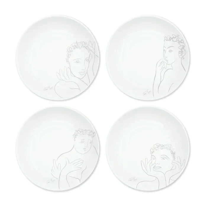 Sketchbook Grey DINNER PLATE SET OF 4 Carrr