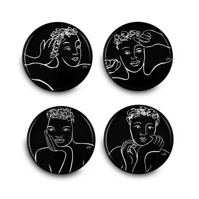 Sketchbook Black SIDE PLATE SET OF 4 Carrr