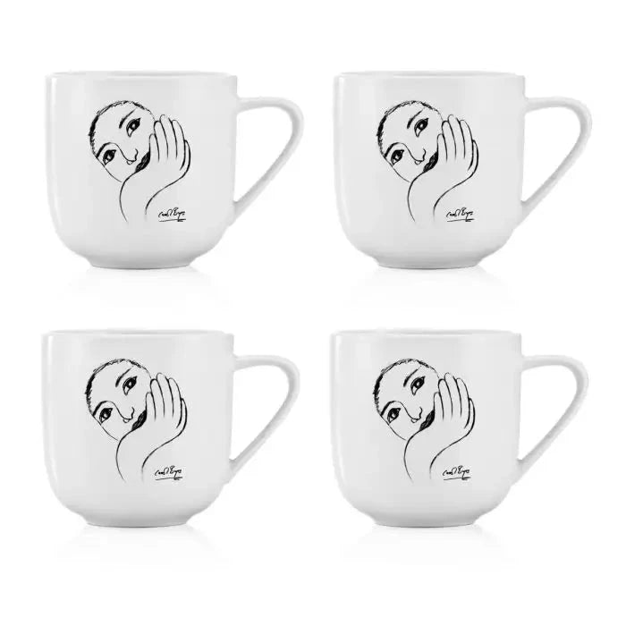 Face Facts MUG SET OF 4 Carrr