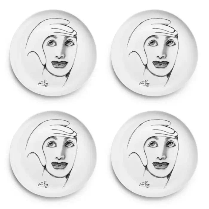 Framed SIDE PLATE SET OF 4 Carrr