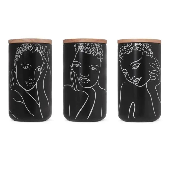Sketchbook Black Mix CANISTER LARGE SET OF 3 Carrr