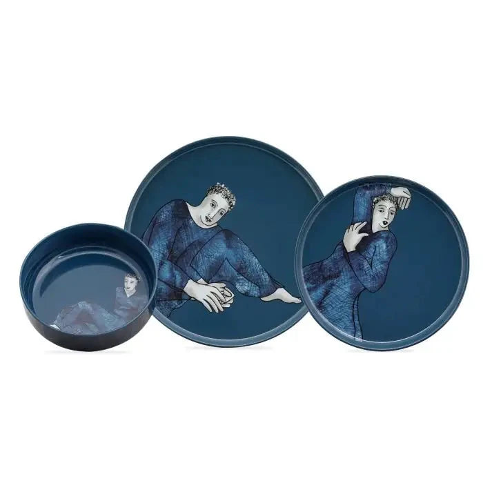 Indigo Blues DINNERWARE 12pc SET Carrr