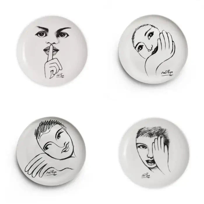 Sketchbook Mix SIDE PLATE SET OF 4 Carrr