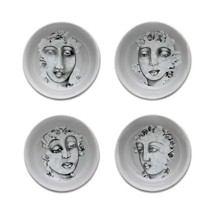 Succulent Faces CEREAL / SOUP BOWL SET OF 4 Carrr